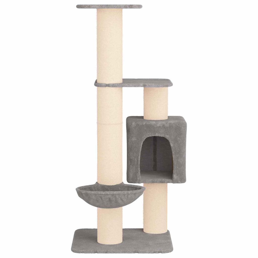 Cat Tree with Sisal Scratching Posts Light Grey 137 Cm