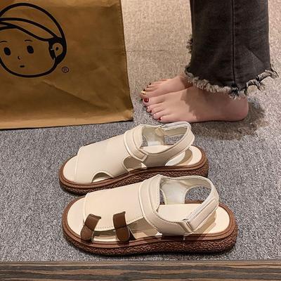 Retro-Stil Studenten-Sandalen Damen Plateau vielseitig 2025 neu Frühling runder Kopf Damenschuhe hohl lässige Römerschuhe