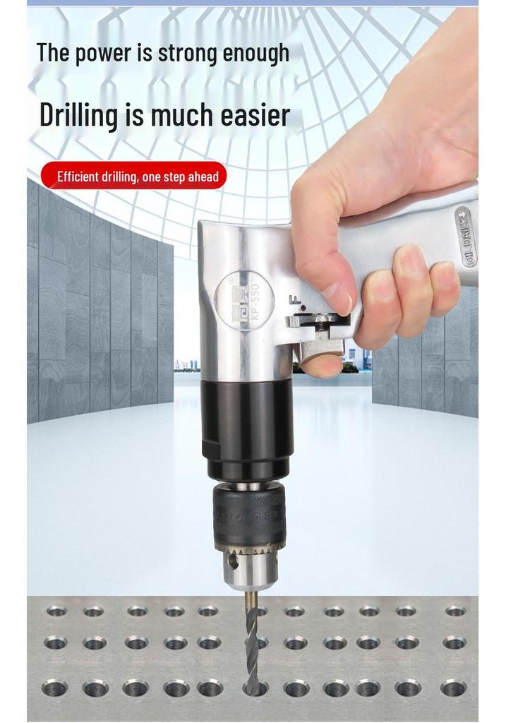 Gaobao 13mm Pneumatic Drill, Gun-Type Air Drill with Speed Control, 10mm Mixer & Hole Opener Tool.