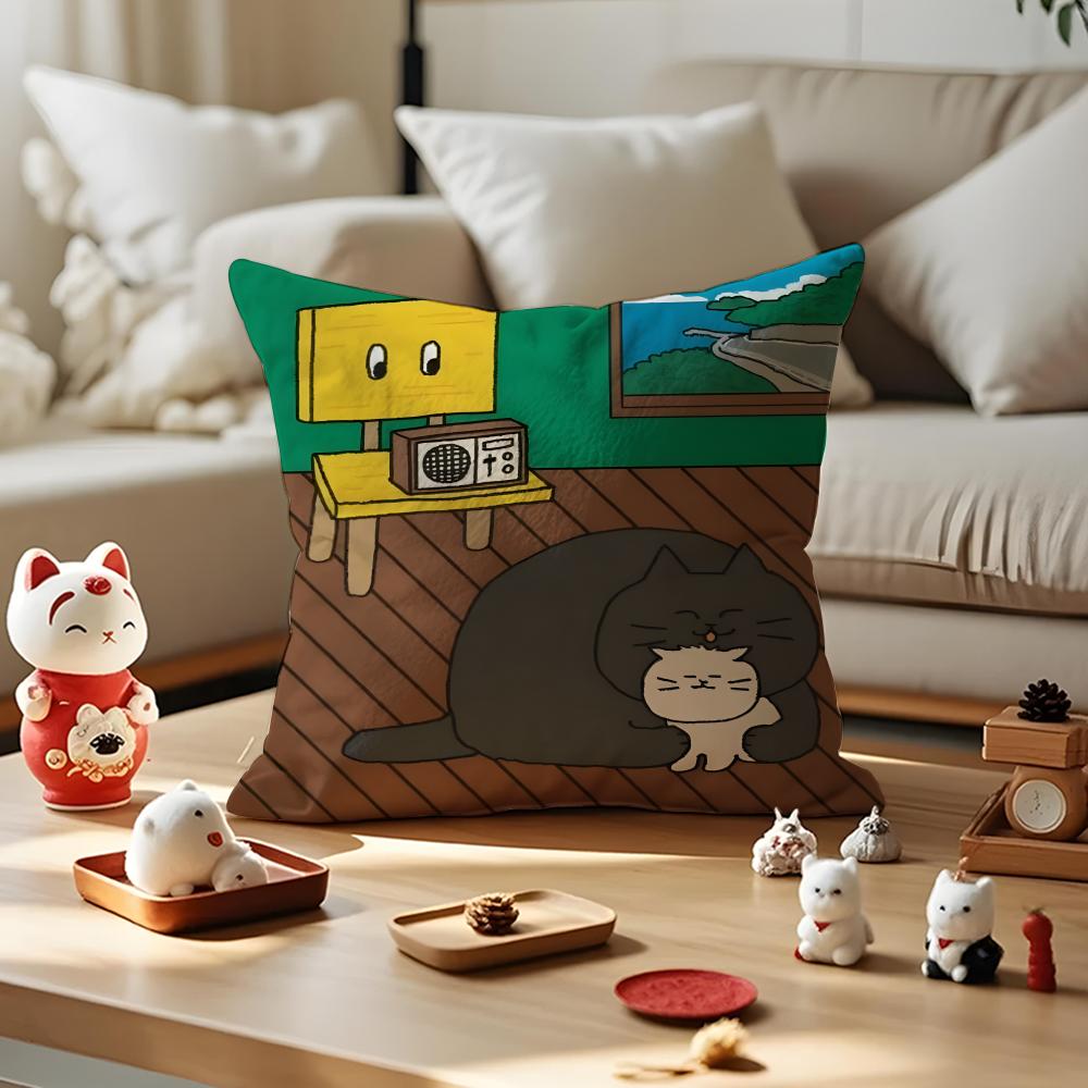 Gomatsu Cushion Cover Anti-dustmite Pillowcase Invisible Zipper Silky Short Plush Sofa Cushion Cover