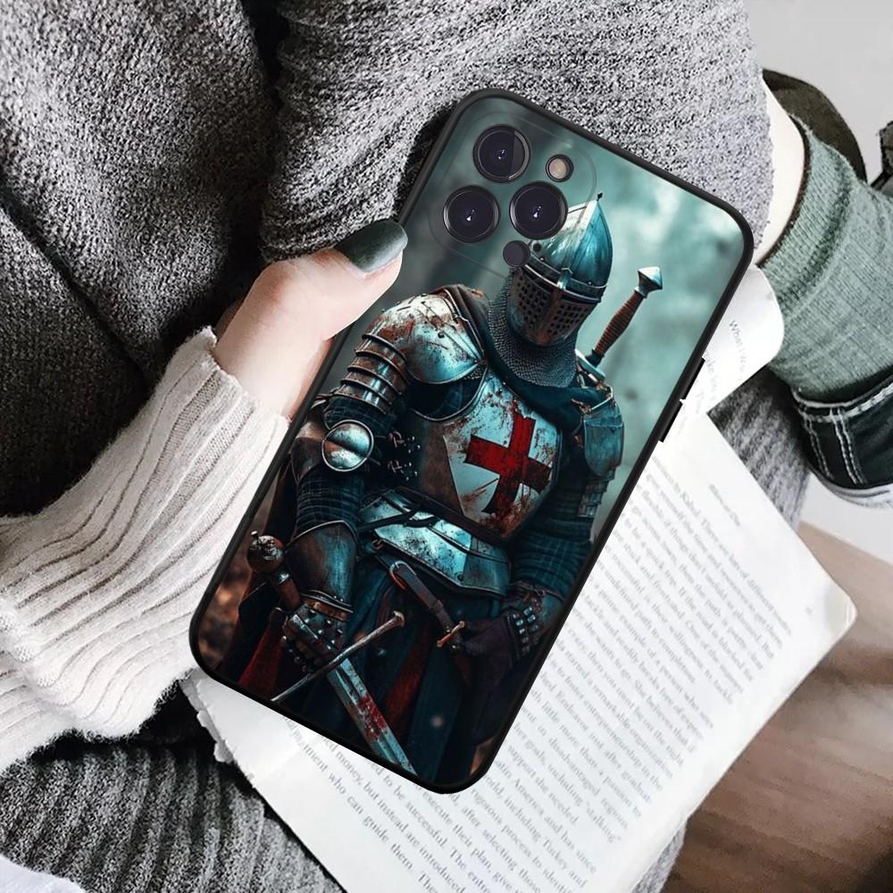 Knights Templar Luxury Phone Case For IPhone 16 15 8 7 6 6S Plus X SE XR XS 14 11 12 13 Mini Pro Max Mobile Case