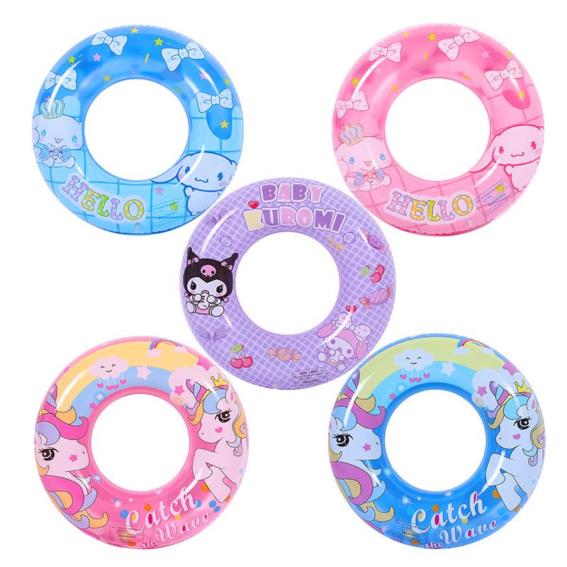 Cartoon Anti-Rollover Thickened PVC Underarm Swimming Ring for Kids - Eco-Friendly and Safe Lifebuoy