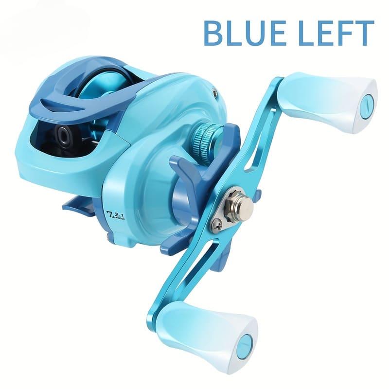 Spinning Fishing Reel Light Blue Aluminum Ergonomic Handle Smooth Drag System Suitable for Fresh and Saltwater Fishing Durable Fishing Tackle