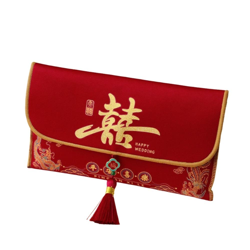 Brocade Cloth Tassel Brocade Red Envelope New Year Money Bag  Chinese Wedding