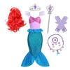 Mermaid Ariel Costume Girls Short Sleeve Fish Tail Shape Cosplay Princess Dress Halloween Carnival Birthday Party Dresses