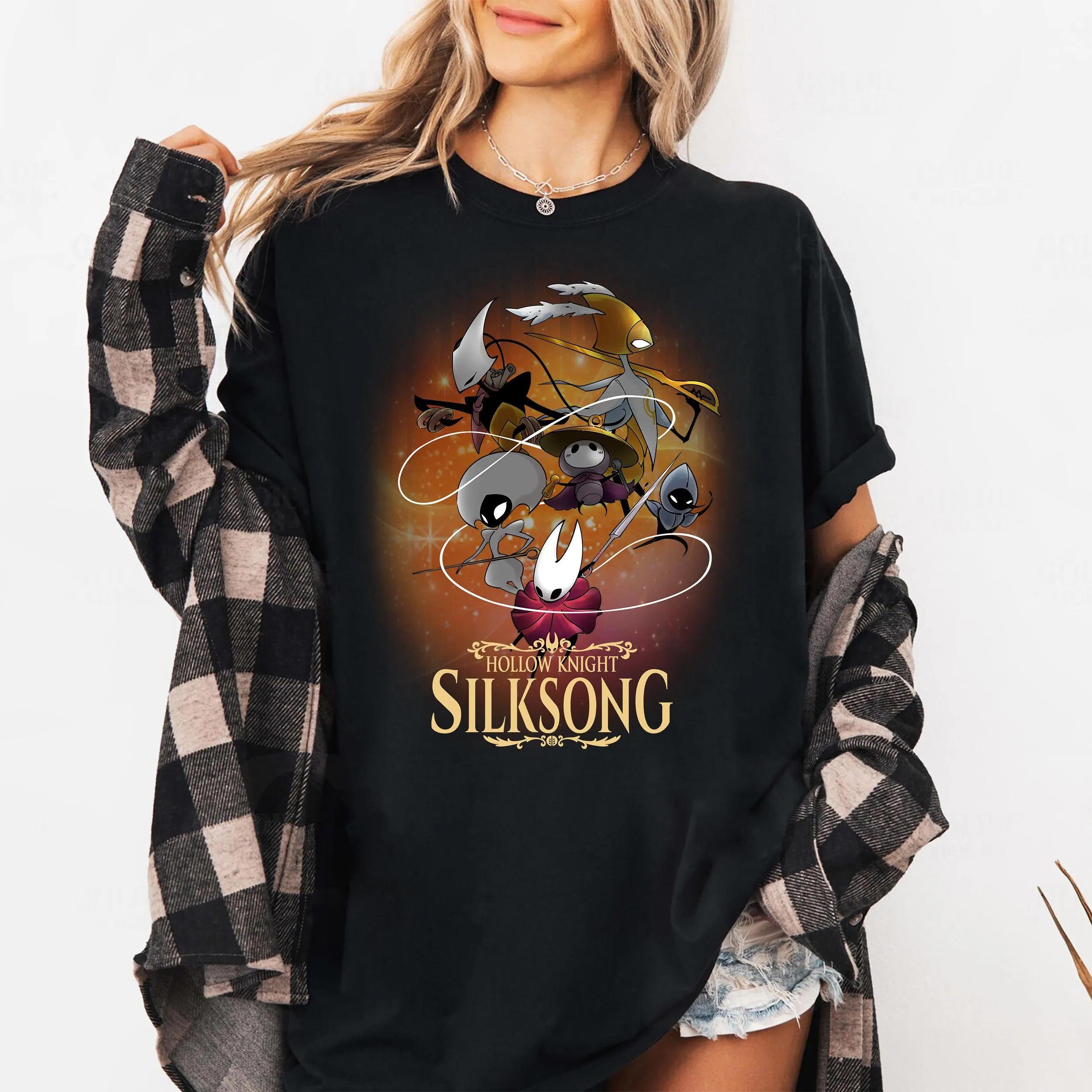 

Plus Size Summer Womens Vintage Hornet Hollow Knight Silksong TShirt Cotton Breathable Stylish Versatile Street Style Oversized XL