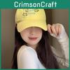 Adorable Yellow Embroidered Cat Baseball Cap For Women Adjustable Size Spring Summer Style