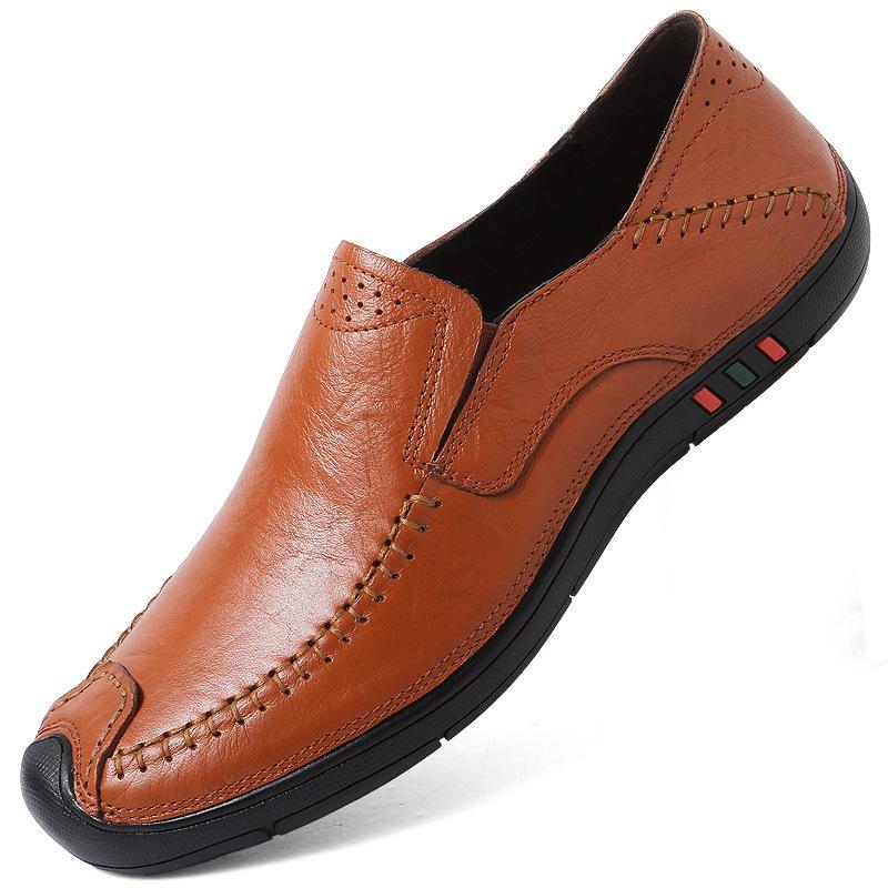 

Повседневная обувь Обувь Doudou обувь из кожи первого слоя мужская обувь полая дышащая повседневная обувь 38