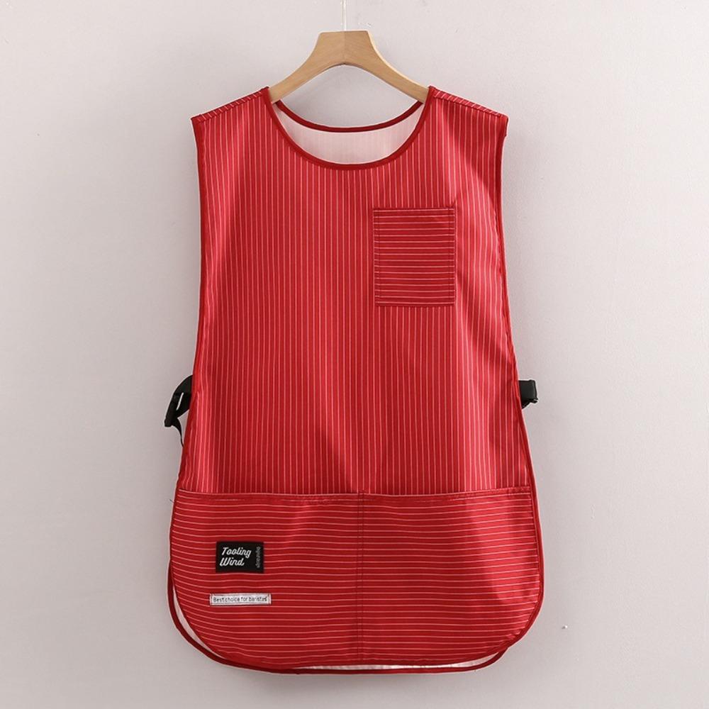 Minimalist Striped Stain-Resistant Apron Multipurpose Anti Dirty Kitchen Aprons Vest Style Waterproof Coffee House Uniform