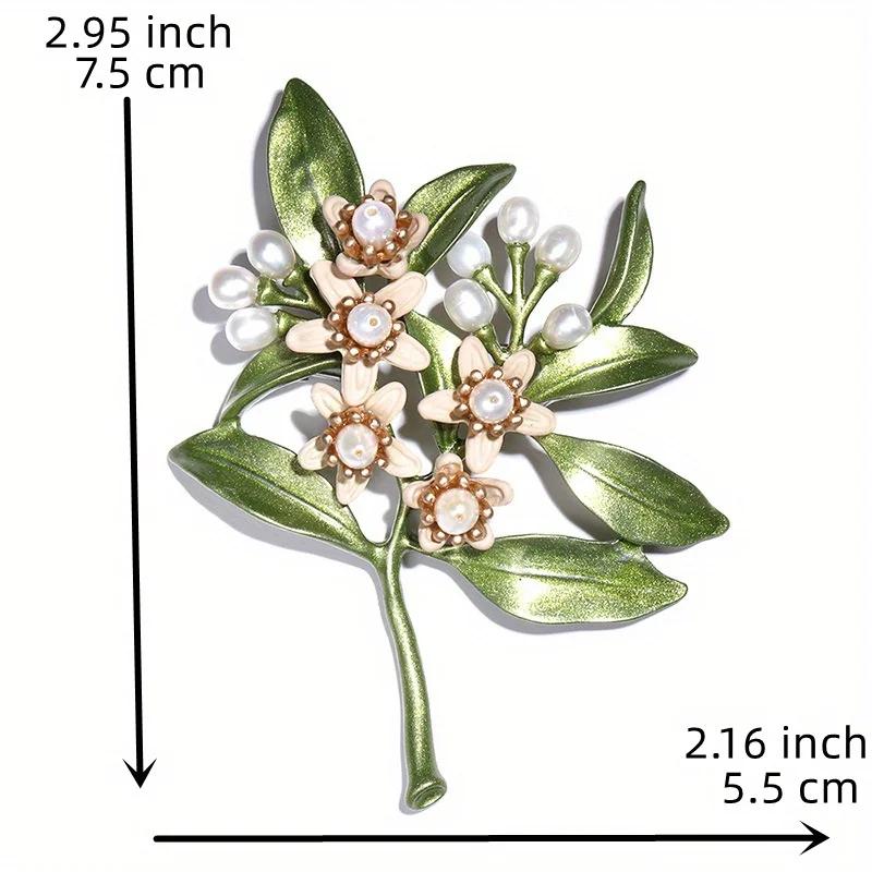 Exquisite Creative Brand Design Color Flower Brooch Fashion Plant Orange Blossom Brooches For Bridesmaid Wedding Accessories