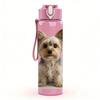 1PC Yorkshire Terrier Puppy Bust 750ml Color Plastic Sports Water Bottle Leakproof Flip Straw Lid For Sports Office Home Use