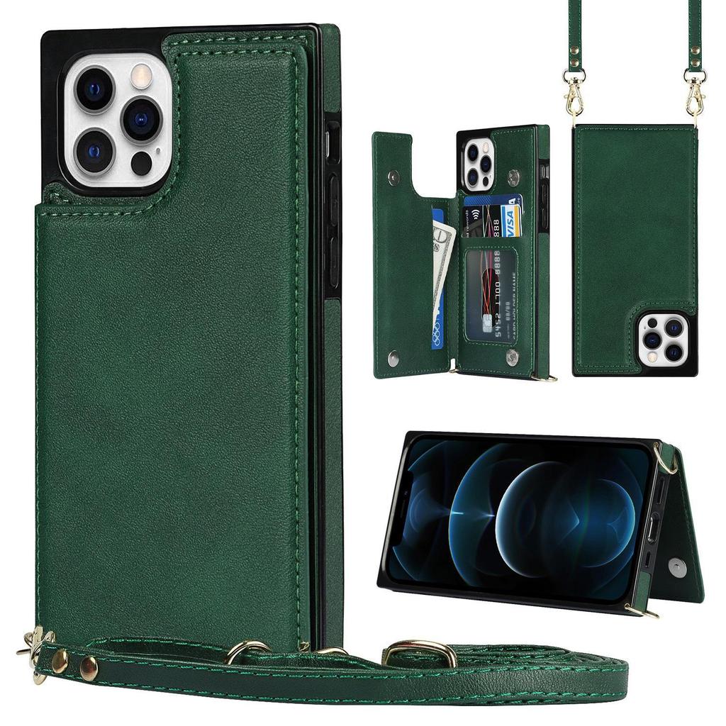 iPhone 14 Crossbody Phone Case with Card Slot for Apple 11/12/13/14 PRO - Women's Leather Protective Cover