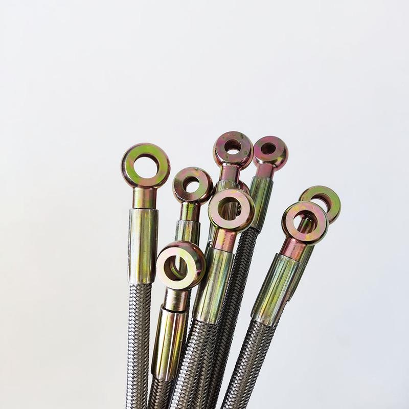 0-90° PTFE Öl-Pipeline-Schlauch 8~10~12mm Hohlanschluss 30-500CM Geflochtene Kraftstoffölleitung Hohe Temperaturbeständigkeit Motorrohr