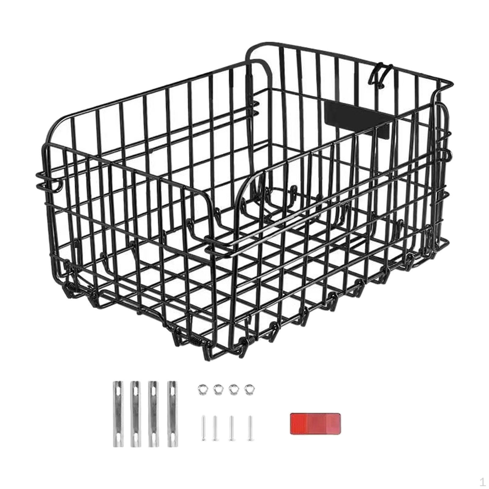 

Folding Rear Bike Basket Cycling Foldable Metal Wire for Shopping Biking