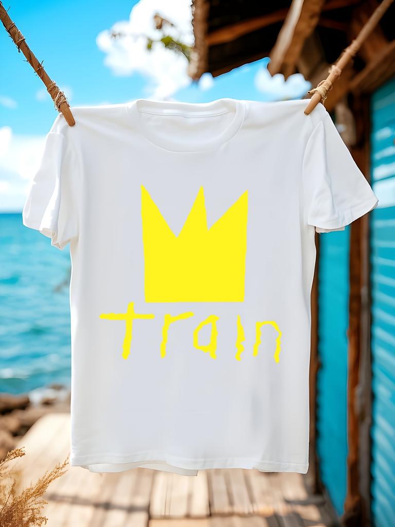 Train Crown Logo Tshirt Heavyweight Band Merch Tee