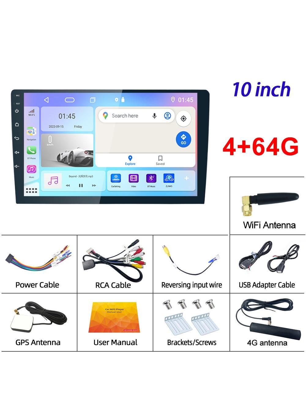 

REAKOSOUND 2 Din Android 4G Беспроводной CarPlay Android Авто Радио универсальный 7/9/10 стерео крутой вентилятор GPS мультимедийный плеер 10 inch 4-64G