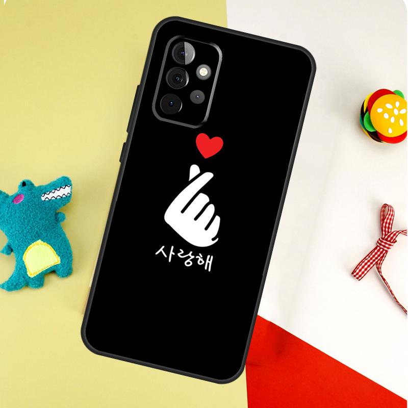 Kpop Finger Heart For Samsung Galaxy A05 A06 A16 A54 A34 A14 A55 A35 A15 A53 A33 A13 A22 A32 A52 Phone Case