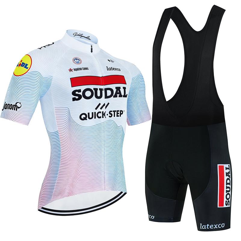 Soudal Quick Step 2026 Cycling Jersey Set Short Sleeve Bicycle Clothing Men MTB Maillot Ciclismo Bike Racing Bib Shorts Set
