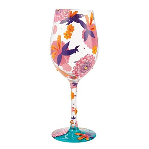 Enesco Lolita Wine Glass, Funky Florals, 6013100