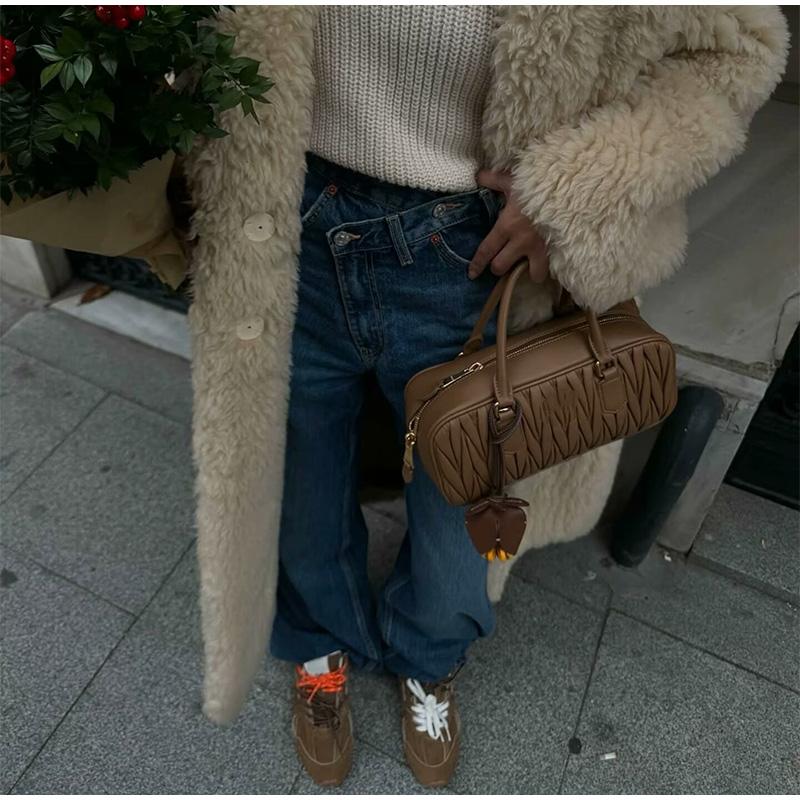 Jeans Women 2025 Fashion Spring New Arrivals All-match Basic Trousers Asymmetric Double Breasted Waist Wide Leg Jeans