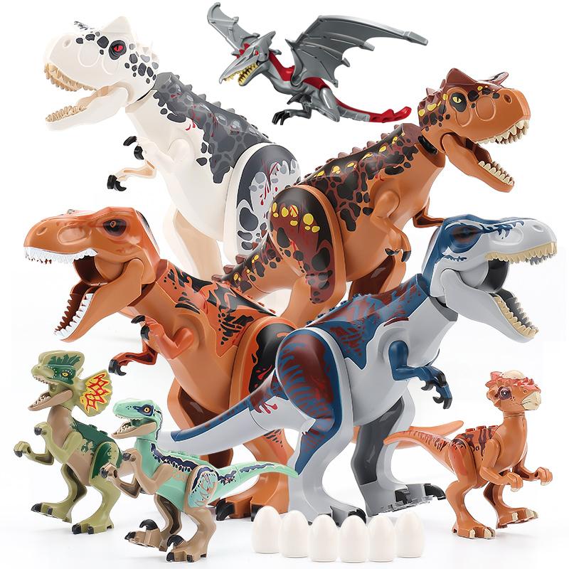 Jurassic Dino World Store Dinosaurfigurer Klosser Byggeklosser Velociraptor T-Rex Triceratops Indominus Rex Leker For Barn