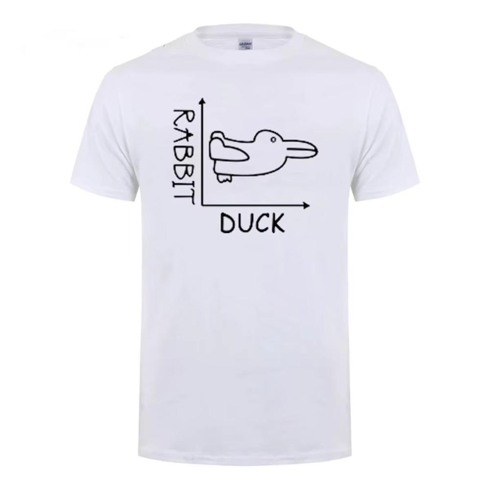 Duck Rabbit Funng T Shirt for Men Cotton Tops Tee Fashion Casual Street Short Sleeve T-Shirt Oversized Men Clothing