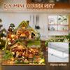 Miniature House Kit Wood DIY Miniature House Kit with LED Light DIY Dollhouse Miniatures Kits Mini House Building Set for Adults