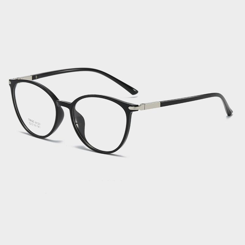 TR Round Glasses Frame Woman Men Glasses Retro Myopia Optical Frames Metal Clear Lenses Black Gold Eyeglasses чёрный