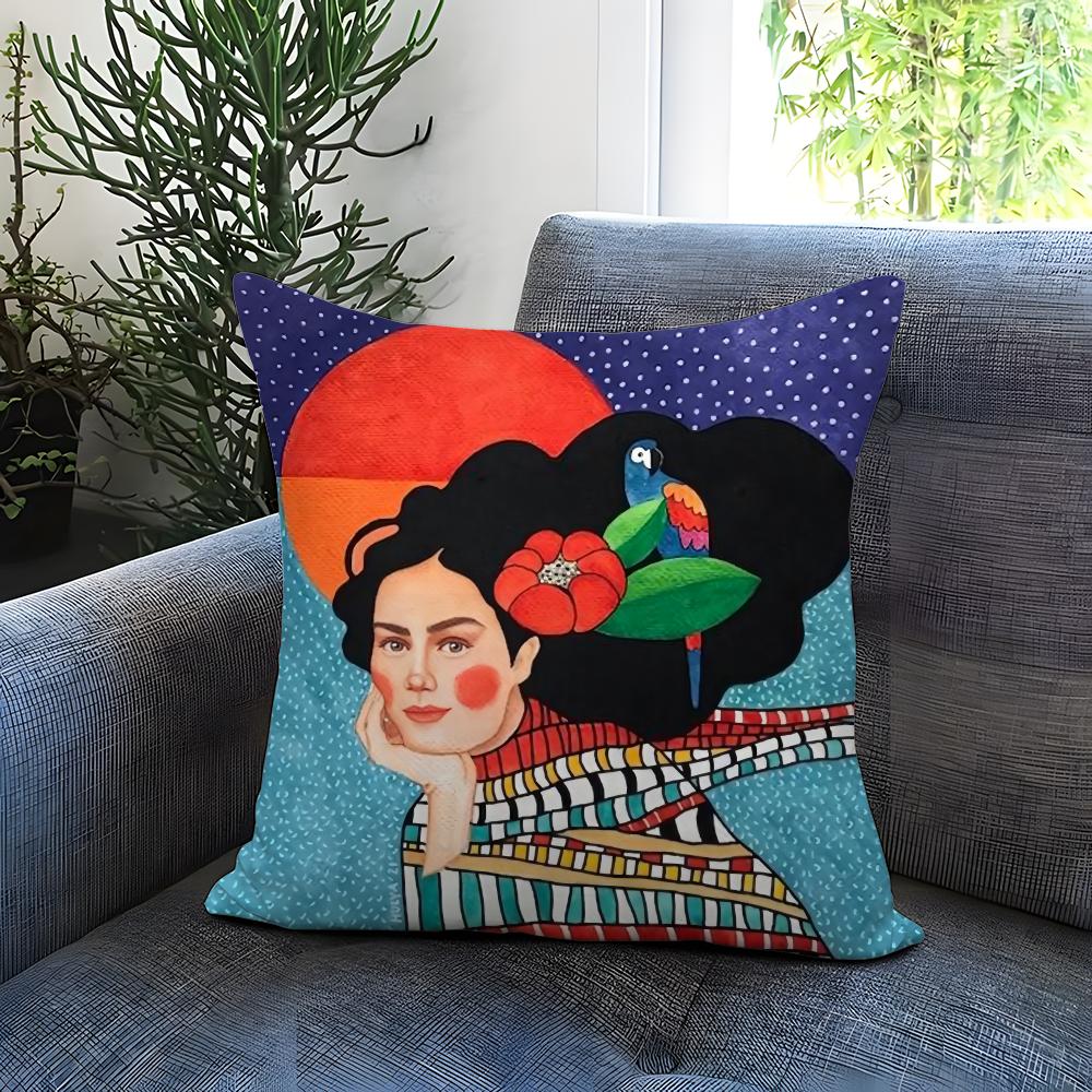 Hot V-VVintage Oil Painting Cushion Cover Comfortable Reversible Pillow Cover Ideal for Car Sofa Bedroom & Beyond