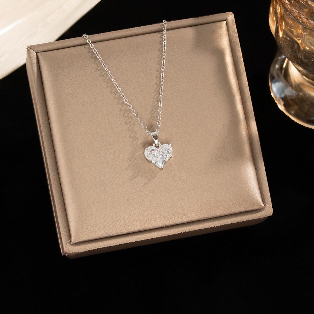 Light Luxury Zircon Full Diamond Choker Necklace Titanium Steel Versatile Minimalist Accessories for Women