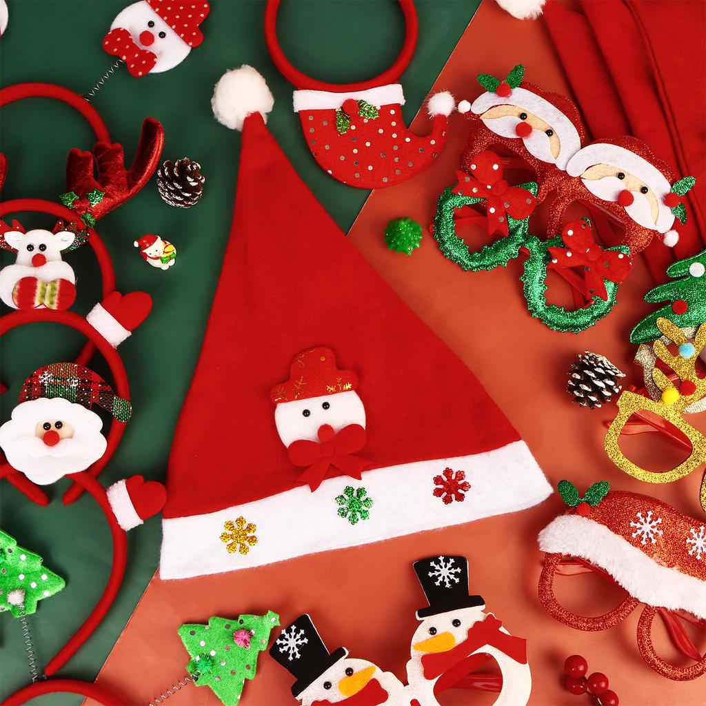 18 STÜCKE Weihnachts-Stirnbänder und Brillengestelle Weihnachts-Hut-Set Weihnachts-Stirnbänder Weihnachtshut Weihnachtsfeier Brillengestelle