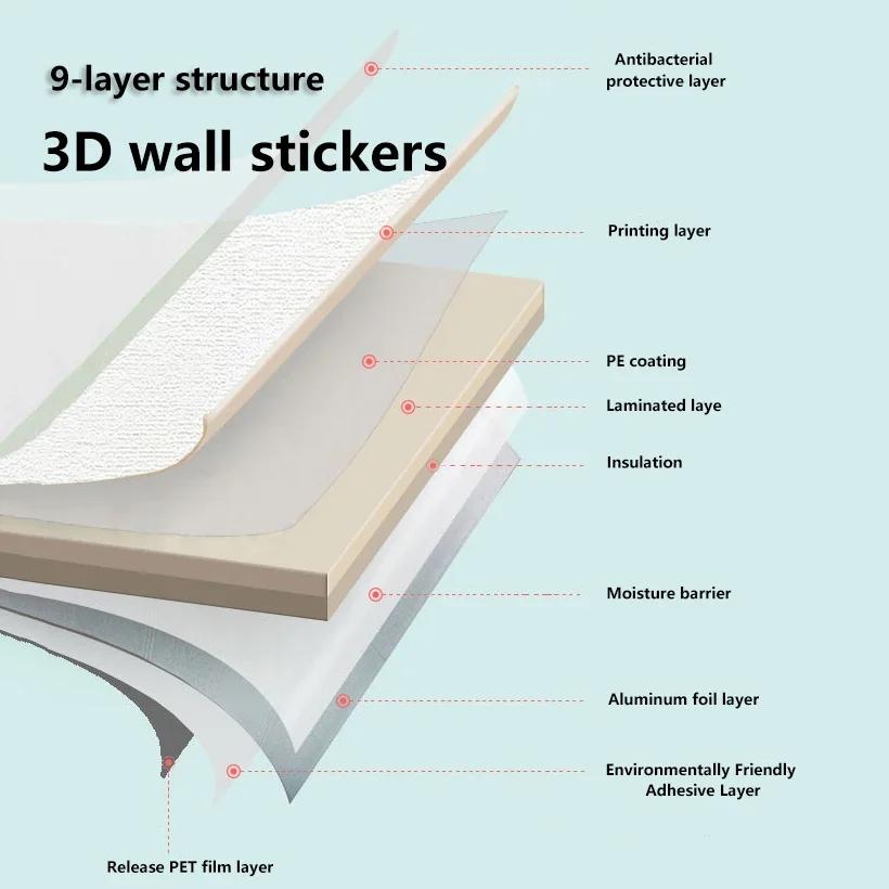 3D White Foam Self-adhesive Wallpaper Waterproof Moisture-proof and Moldy Resistant Wall Sticker For Living Room Home Decoration
