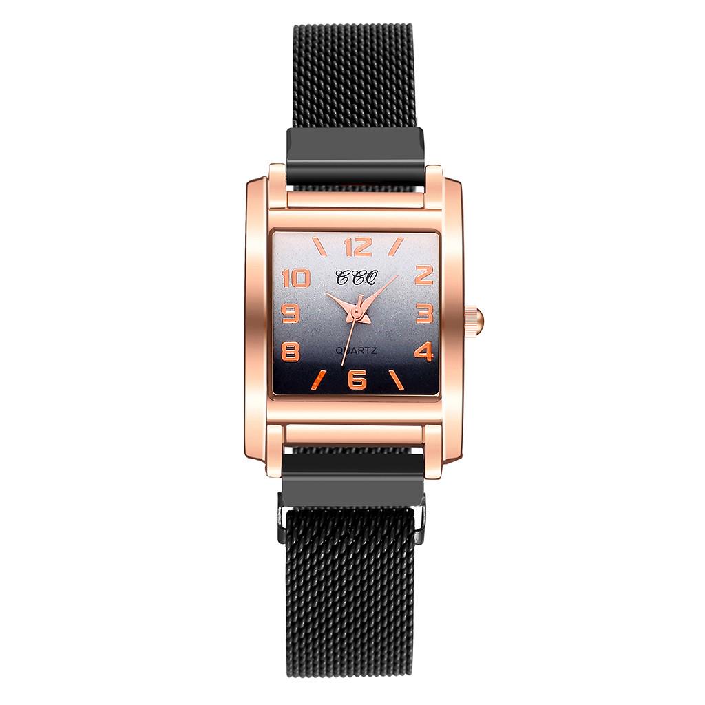 Sleek Minimalist Geometric Square Gradient  Ladies Quartz Watch