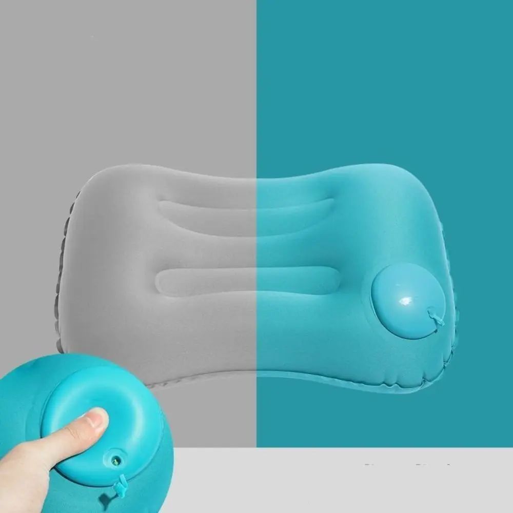 Automatic Air Inflatable Pillow Press-inflatable Neck Cushion Head Pool Pillow  Outdoor