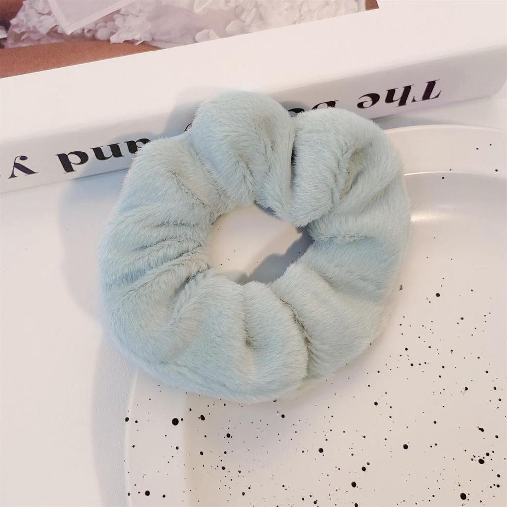 Solid Plush Large Intestine Hair Loop Scrunchies for Women Elasticity Hair Loops Fashion Hair Accessories