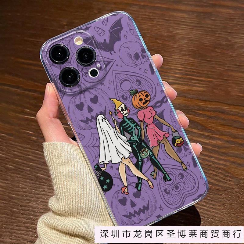 Halloween Pumpkin Illustration for Apple iPhone11/12/13/14/15/16ProMax Transparent Case 8