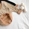 Women's Thermal Underwear Set: Long Sleeve Velvet Round Neck Top