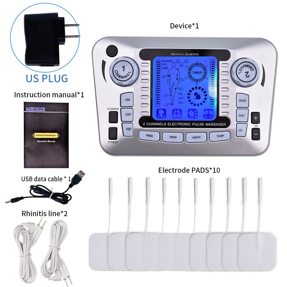 Durable And Safe Tens Massager Ems Muscle Stimulator Acupuncture Electrical Pads Pulse Low Frequency Physiotherapy Slimming Machine Health Care