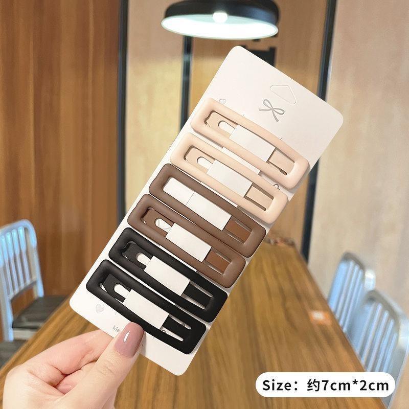 6Pcs Candy Color Wavy Hair Clip Women High-end Bangs Clip New Frosted BB Clip Simple Fresh Hairpin Girl Hair Accessories
