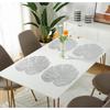 4pcs Green Leaf Shaped Vinyl Meal Mat Suitable For Dining Table Plastic Green Meal Mat Suitable For Wedding Annual Table Decoration Mat