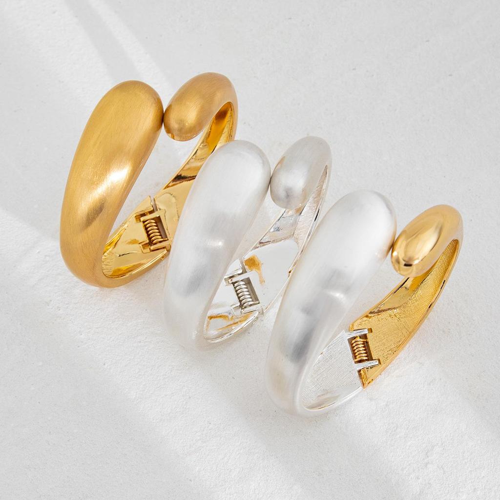 European-American Style Irregular Water Drop Metal Bracelet Set