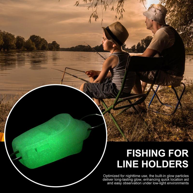 5pcs Durable and wear-resistant Fishing Lines Clip Buckle luminous Fishing Lines Holder Clip Buckle Stopper for Professionals