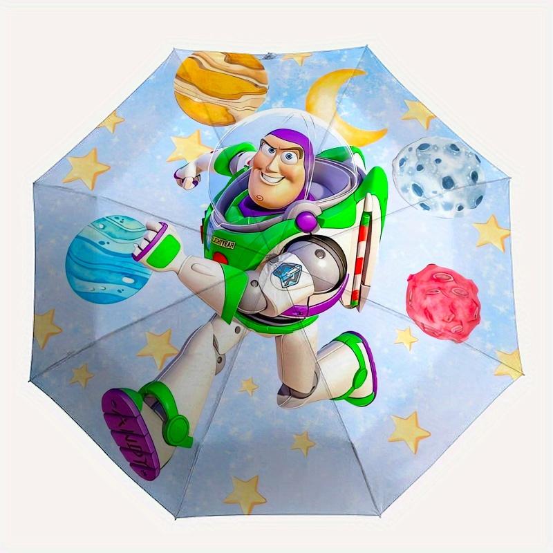 Buzz Lightyear,Space Adventure Automatic Opening and Closing Umbrella - 8-rib Folding Design, Lightweight and Portable, Suitable for Daily B
