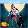 Gruseliges Halloween Mädchen Zombie Cheerleader Cosplay Kostüm für Karneval und Partys