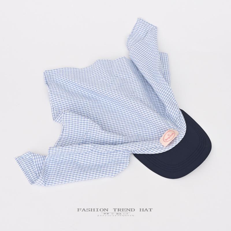 French Tied Headband, Duckbill Cap, Women, Summer Travel, Taking Photos for Sun Protection, Letter Grid, Triangular Scarf, Headscarf