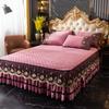 European Crystal Velvet Quilted Bed Skirt - Autumn/Winter Thick Lace Bedspread, Non-slip Flannel, 1.5m/1.8m Bedding Set