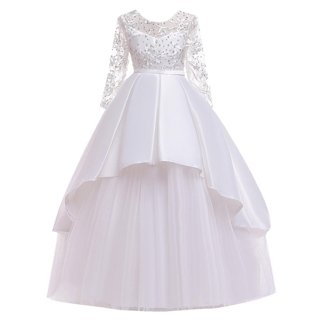 Dítě Dívky Krajka Bowknot Princezna Svatební představení Formální Tyl šaty Oblečení