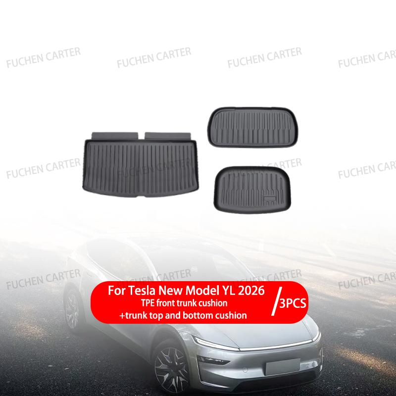 For Tesla New Model YL 2026+ TPE Car Floor Mats Cargo Liner Trunk Mats Backrest Kick Pads Protection Car Interior Accessories