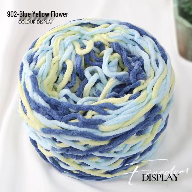 New 3.8 Liang Colored Ice Yarn: Thick Single-Strand for Crochet - Ideal for Shoes, Slippers, Scarves, and Seat Cushions.