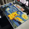 kawaii Mouse Pads Pokemon Large Extended Non Slip Gamer Desk Mat Pikachu Starry Night oil painting Antislip Gaming Mouse Pads